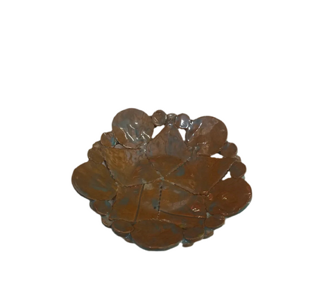 Small Brown Pottery Detailed Catchall