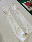 Pair of White Long Pearl Gloves