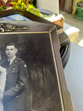Black and White Military Couple Print, Framed