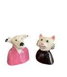 Eccentric Cat and Dog Ceramic Salt and Pepper Shakers