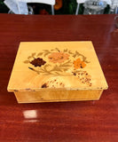 Small Wooden Jewelry Box With Floral Details