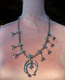 Vintage Squash Blossom Necklace With Hand Details