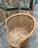 Rattan Wicker Collection Pair of Chairs and Matching Table White Glove Trio
