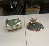 Pair of Ceramic Christmas Village Houses