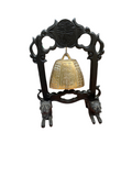 Brass Asian Bell on Black Wooden Stand