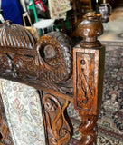 1970s English Style Carved Wooden Barley Twist Accent Chair