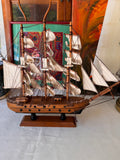 1970s Small Wooden Nautical Ship Sculpture