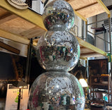 Oversized Disco Ball Snowman Sculpture, Slight Condition Issue