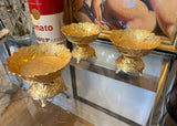 Collection of Gold Detailed Pedestal Bowls- Set of 3