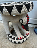 Hand Beaded African Style Decorative Stool