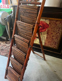 Vintage Standing Bamboo Magazine Rack