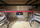 Red Desk With Metal Mid Century Legs