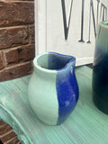 Pair of Blue Two-Toned Pottery Vases