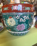 Asian Chinoiserie Medium Size Ceramic Planter