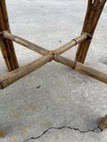 Boho Chic Wicker Side Table With Glass Top