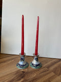 Pair of Asian Style Ceramic Candlestick Holders