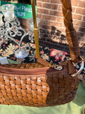 Brown Woven Leather Nine West Hand Bag