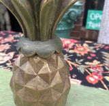 Wooden Carved Geometric Pineapple Gold Sculpture