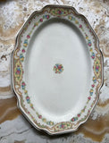 1970s Ceramic Oval Platter With a Floral Rim