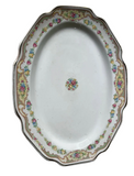 1970s Ceramic Oval Platter With a Floral Rim