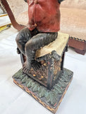 Red Jacket Whimsical Monkey Resin Candleholder