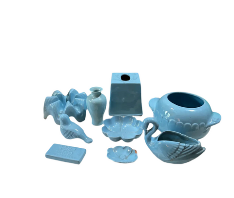 Instant Collection of Blue Ceramic Decorative Pieces- Set of 9