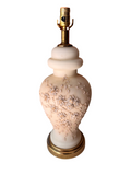 Vintage Floral Sculptural White Pottery Lamp