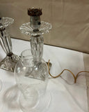 Pair of Glass Table Lamps With Glass Shades