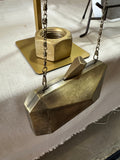 Gold Geometric Metal Crossbody Purse