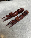 Pair of Wooden Hand Carved African Figurative Sculptures