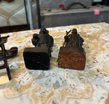 Vintage Instant Collection of Wooden Asian Figures and Ship on Stand- Set of 6