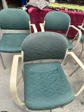 Collection of Green Padded Office Chairs- Set of 5