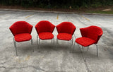Vintage Collection of Red Abstract Coalesse Steelcase Dining Chairs