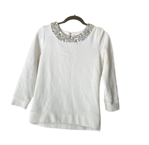 Vintage Juicy Couture White Sweater With Bling Neckline