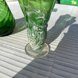 Trio of Green Glass Vases