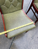 Tufted Green Chairs- Collection of 5 With a Kings Chair Included