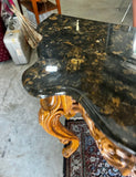 Vintage Syroco Detailed Mirror and Console Table With Stone Top Set