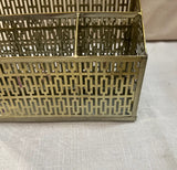 Small Brass Filigree Desk Accessory/Organizer