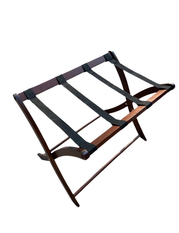 Wooden Luggage Rack With Black Straps