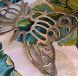 Vintage Silver Butterfly Trivet, Hot Plate