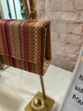 Small Colorful Boho Hand Bag With Bamboo Handle