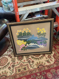 Framed Floral Handmade Needlepoint