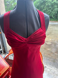 Vintage Calvin Klein Red Silk Floor Length Dress- Size 4