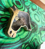 Small Horse Shaped Brass Ashtray