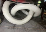 Vintage Wooden White Knot Side Table/Coffee Table With Glass Top