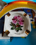 Pair of Small Ceramic Catchalls With Gold and Floral Accents
