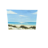 Large Signed Seascape Painting of Beach on Canvas