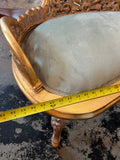 Regal Gold Wooden Bench With Velvet Seating