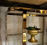 Vintage Art Deco Gold and Glass Bookcase
