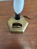 Small Vintage Brass Desk Light with Business Card Holder